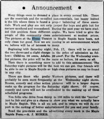 Elmac Theater - Jan 25 1940 Announcement